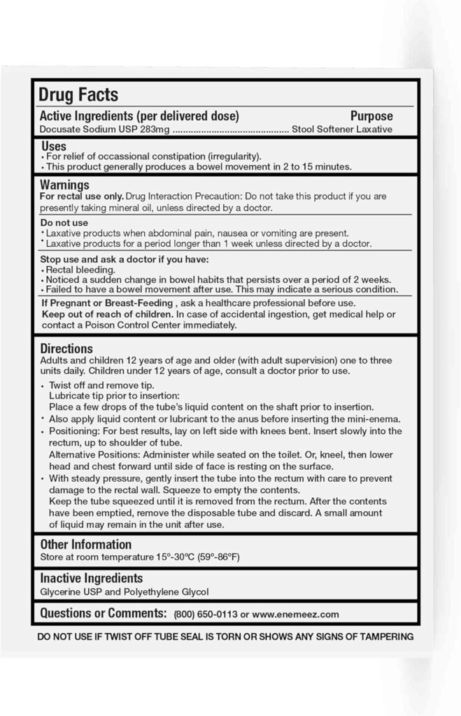 Enemeez 283mg Docusate Sodium Mini Enemas