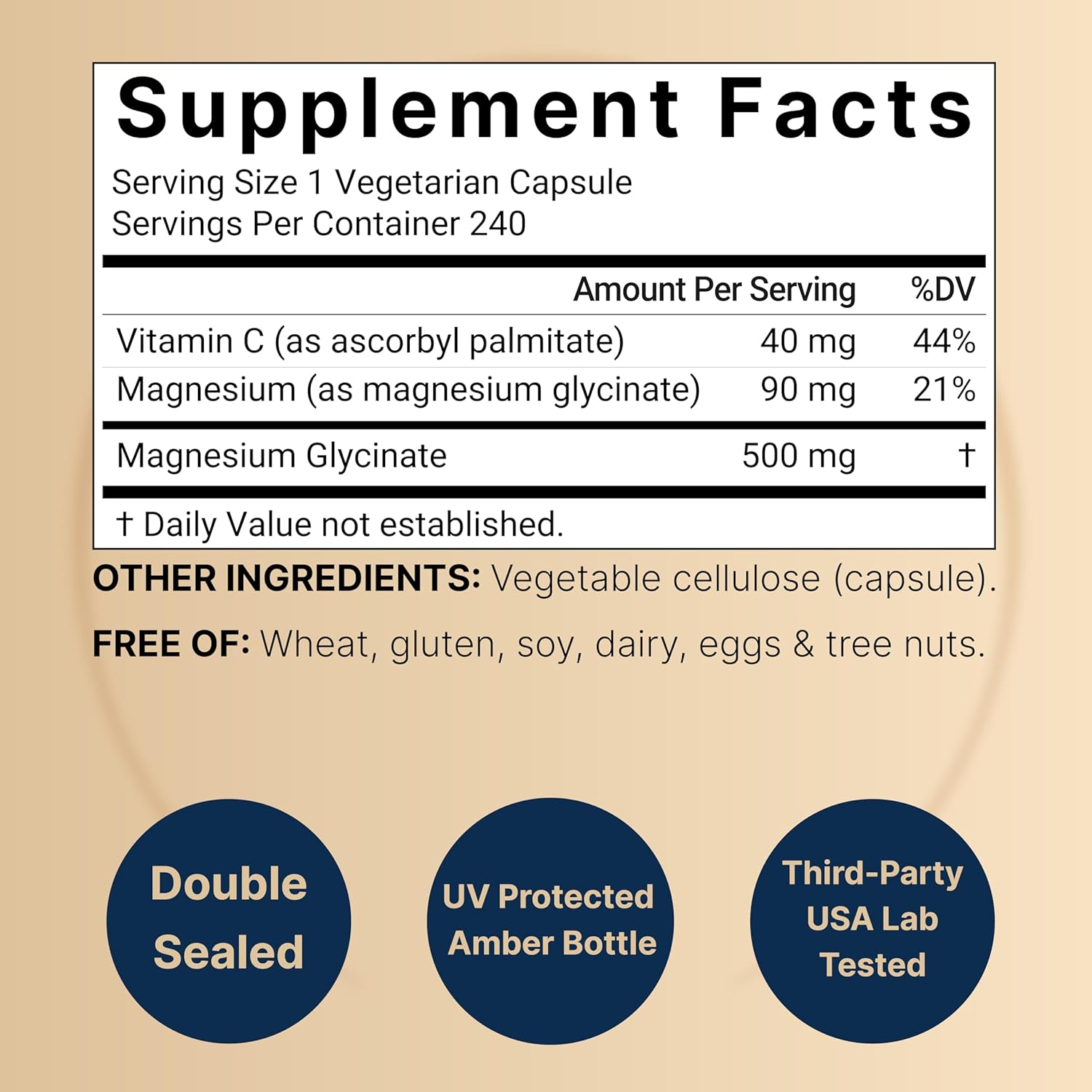 NatureBell Magnesium Glycinate Capsules 500mg